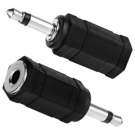 FdcLixuvol 3.5mm Mono to Stereo Adapters, 2 Pack 1/8" Mono Male Plug to 1/8" TRS Stereo Female Jack Socket Accessories for Headphone Radio