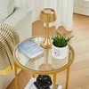 ZEXVIDA Tempered Glass End Table with Storage Shelf for Small