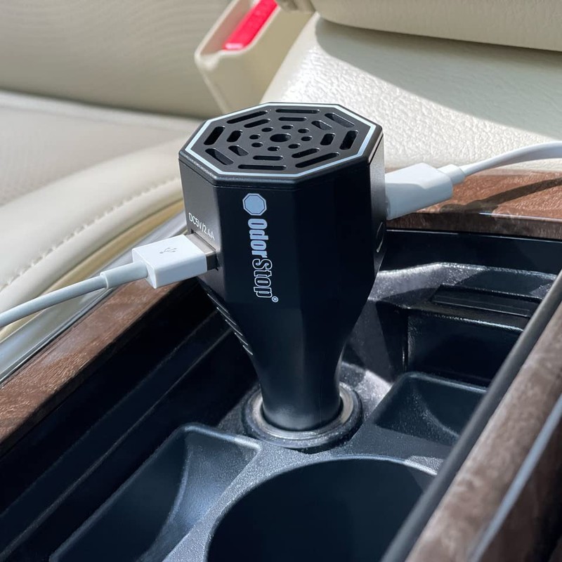 OdorStop Ozone Go Vehicle Deodorizer with Ozone, On/Off, and 2