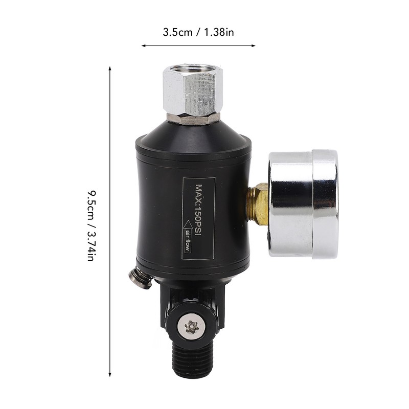 Air Pressure Regulator Filter Pneumatic Adjusting Valve with Gauge for