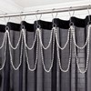 12 Pcs Shower Curtain Hooks with Double Layer Shower Curtain