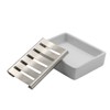TOPSKY Ceramic Soap Dish Holder Stainless Steel for Bathroom, Double