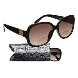 proSPORT Bifocal Reading Sunglasses for Women Gold Black Designer Oversize Sun Reader Glasses UV400 Tinted Magnifying 1.50 2.00 2.50 D