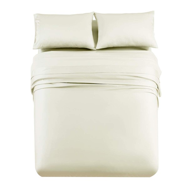 Abripedic Solid 600-Thread-Count, 100-Percent Tencel Lyocell, Queen Size, 4PC Bed
