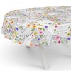 ANRO Oilcloth Tablecloth Wax Tablecloth Washable Garden Tablecloth Round Oval