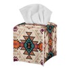 ZFRXIGN Southwestern Tissue Box Cover PU Leather Square Tissue Box
