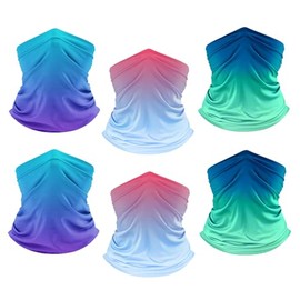 OLARVEO UPF 50+ Sun Protection UV Cooling Neck Gaiter Face Mask Gradient Color Scarf Breathable Bandana for Men & Women (Gradient Color E)