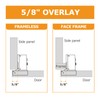 Chibery 2 Pack 5/8" Overlay Hinges, 48mm Quiet 3D Soft