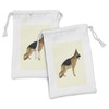 Lunarable German Shepherd Fabric Pouch Set of 2, Alsatian Dog
