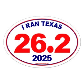 Charmed Running Brand I Ran Texas Marathon 26.2 Car Magnet with Custom Year Option