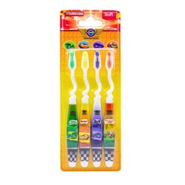 The Toon Studio Car 4-Count Kids Toothbrush, Soft