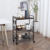 HOMCOM 3 Tier Rolling Kitchen Cart with Storage, Kitchen Island
