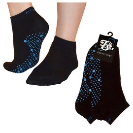 Pilates, Yoga, Martial Arts, Dance Anti-Slip/Non-Slip Grip Socks (Black/Blue)