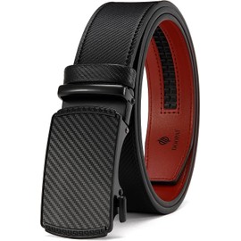DOOPAI Mens Belts Leather Belts for Men Ratchet Belts With Easier Slide Buckley Belts,1 3/8" Adjustable Trim to Fit