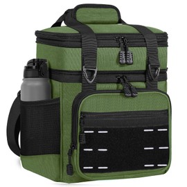 Lunch Box Cooler Bag - Insulated Tactical Lunchbox for Men - Large Lunch Pail for Adults Work Outdoor Shifts Trips Army Green 16L