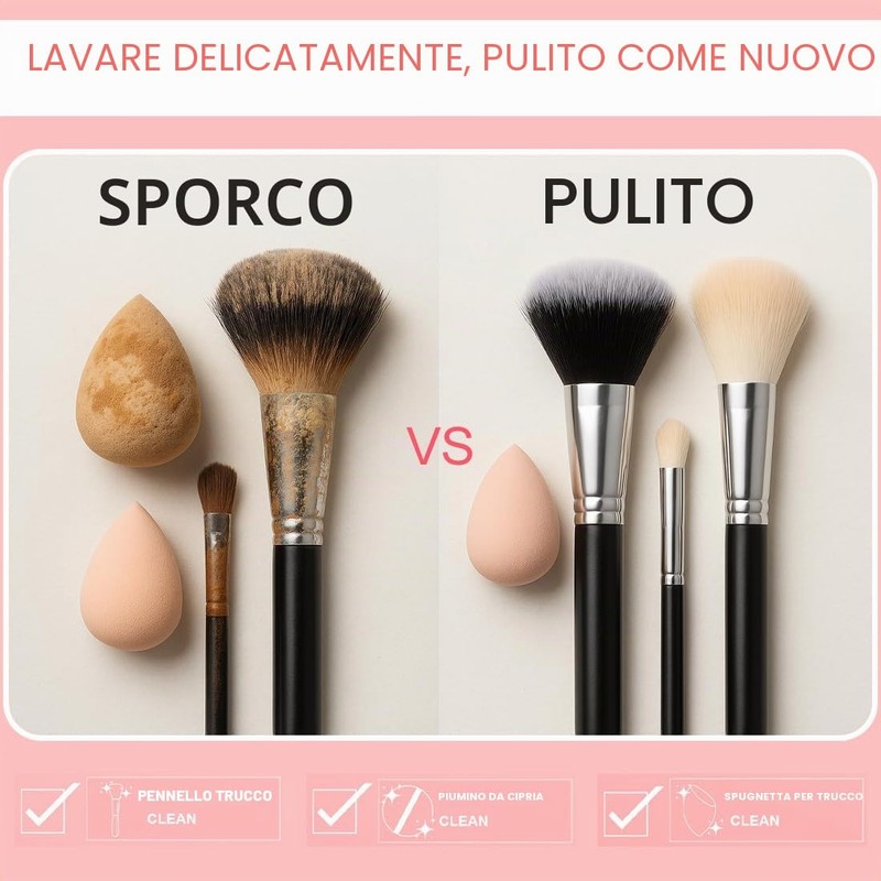 Detergente per pennelli da trucco, 55 ml, shampoo e detergente