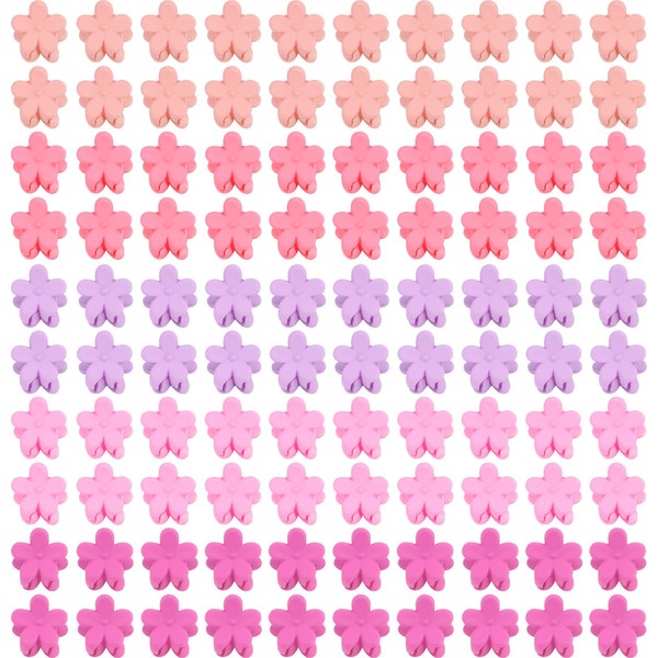 KIUEZIR 100 Stück Kleine Blumen Haarspangen in Farbmischung, Langlebige Mini