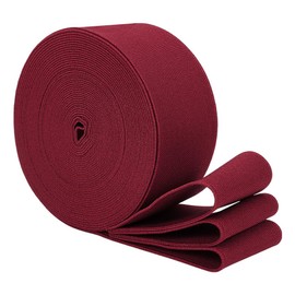 BENECREAT Elastico da Cucito da 8 m, Cordino Elastico Piatto Largo 5cm, Cinghie Elastiche Intrecciate per Cinture, Pantaloni, Vestiti, Fai da Te (Rosso Scuro)