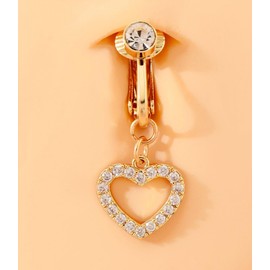 MODRSA Fake Belly Button Piercing for Women Gold Clip on Belly Button Rings Fake Belly Piercing Fake Belly Ring Fake Belly Button Ring Clip on Belly Button Piercing Clip Belly Button Non Piercing