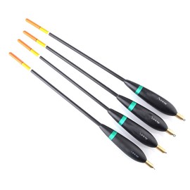 FOLANDO 4 Pack Balsa Wood Fishing Floats with Copper Swivel & Weights - High Buoyancy, Thick Tip - Multiple Sizes (6.0+8.0gr, 6.0+6.0gr, 4.0+8.0gr, 4.0+6.0gr)