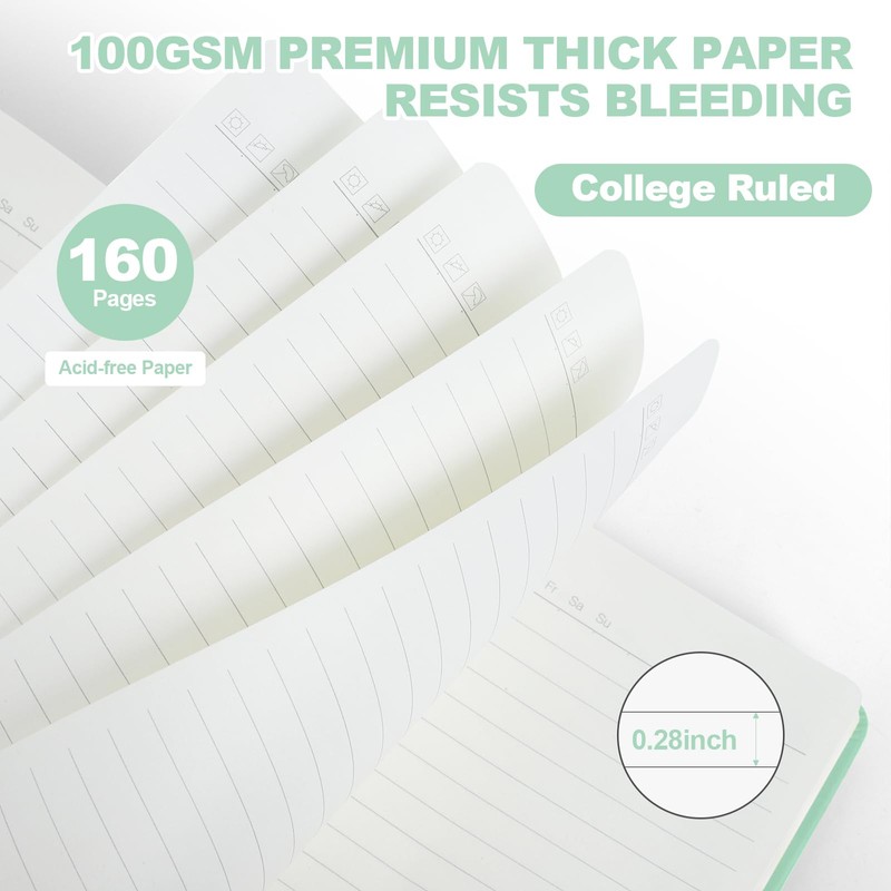 Lined Journal Notebook for Women Men,5.5"x8.3",100 GSM Thick Paper, A5