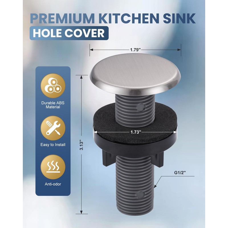 ARCORA Kitchen Sink Hole Cover: Premium Faucet Hole Plate Stopper