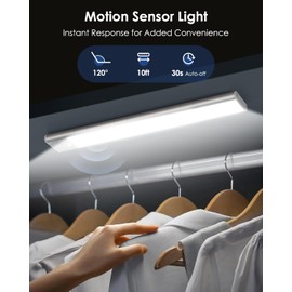 5-Pack Under Cabinet Lighting, 68LED 2000mAh Rechargeable Battery Operated Motion Sensor Light Indoor, 3 Color Wireless Dimmable Closet Lights, Magnetic Under-Counter Light Fixtures for Kitchen, Home