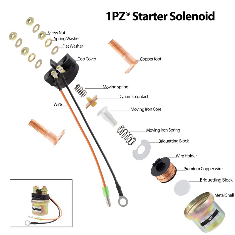 1PZ MO5-S01 Premium Starter Relay Solenoid for Mercury Outboard 50hp