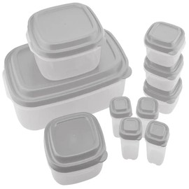 6-Pack Rectangular Plastic Food Storage Containers with Lids – BPA-Free, Airtight, Stackable, Microwave & Dishwasher Safe – 20-Piece Set