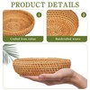 LECEHIVO 4 Pcs Small Round Keys Basket Fruit Woven Bowl