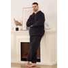 Vulcanodon Mens Plush Hooded Zipper Pajama Set, Soft Warm Long