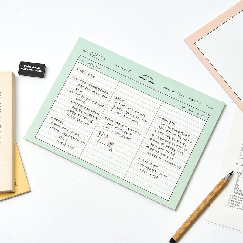 MUNID Subject Horizontal NotePads, 50 Sheets, 10.1 inches x 7.5