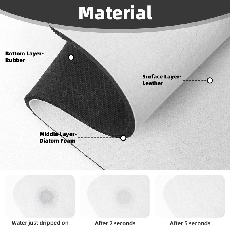 Faucet Draining Mat For Kitchen Sink, Black And Gold Marble