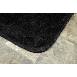Garland Rug 3-Piece Finest Luxury Ultra Plush Washable Nylon Bathroom Rug Set, Black