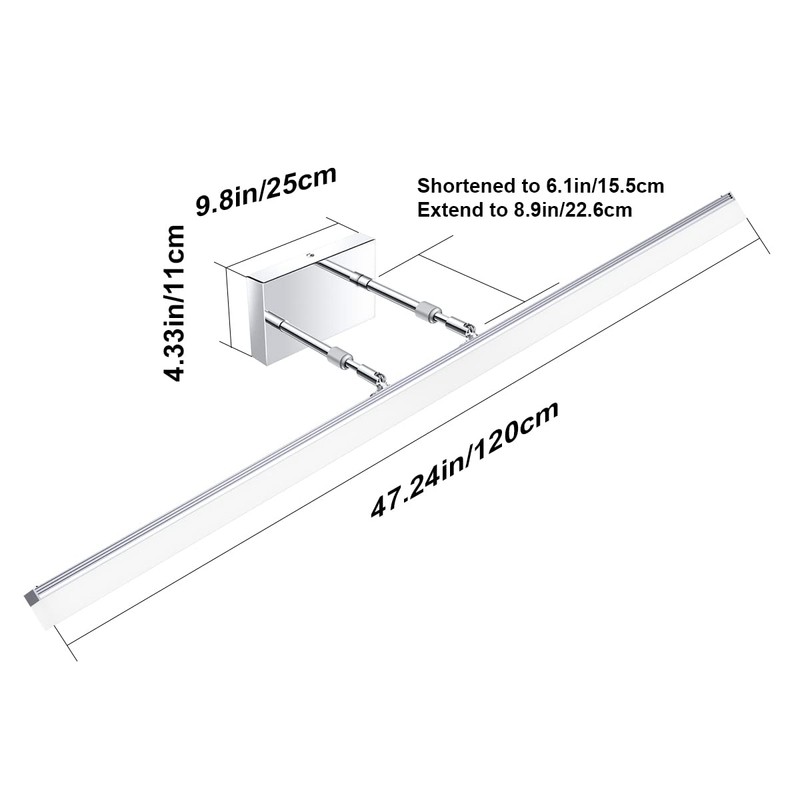 Aipsun 48 inch LED Vanity Lights Adjustable Bathroom Wall Light