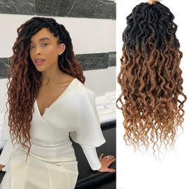 Faux Locs Crochet Hair For Women Soft Locs 18 Inch Goddess Crochet Hair Curly Ends Dreadlocks Boho Style Synthetic Braiding Hair Extensions