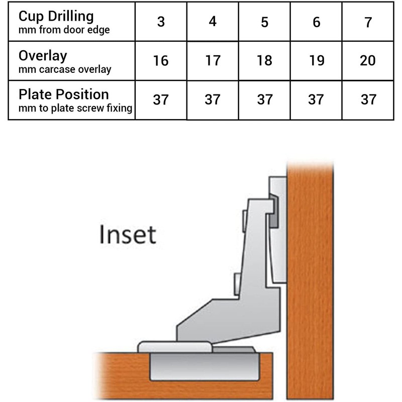 EAI Kitchen Cabinet Hinge | 35mm | Clip On Sprung
