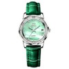 Ladies Analog Watch with Shell Face, Calendar, Stylish Embossed Leather
