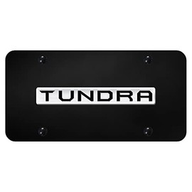 Au-TOMOTIVE GOLD Name License Plate for Toyota Tundra (Black on Chrome)