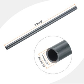 MECCANIXITY PVC Rigid Tube Round Pipe 7mm ID 9mm OD 8" Length Dark Grey High Impact for Water Pipe, Crafts