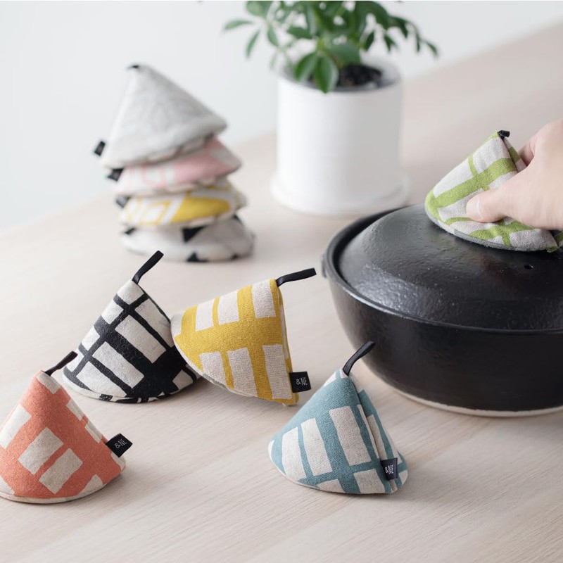 &NE NHK-048-KSGR Triangle Pot Holder, Koshi Green, 1 Piece, Diameter