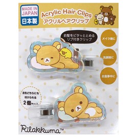Eye Planning Rilakkuma Aurora Acrylic Hair Clip, Mari H1.6 x W1.6 inches (40 x 40 mm), Acrylic, 0.3 x 2.2 inches (7 x 55 mm) (Hair Clip) K4103B
