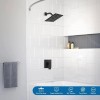 Shower Faucet Set Black Rain Shower Head Combo with Mixer
