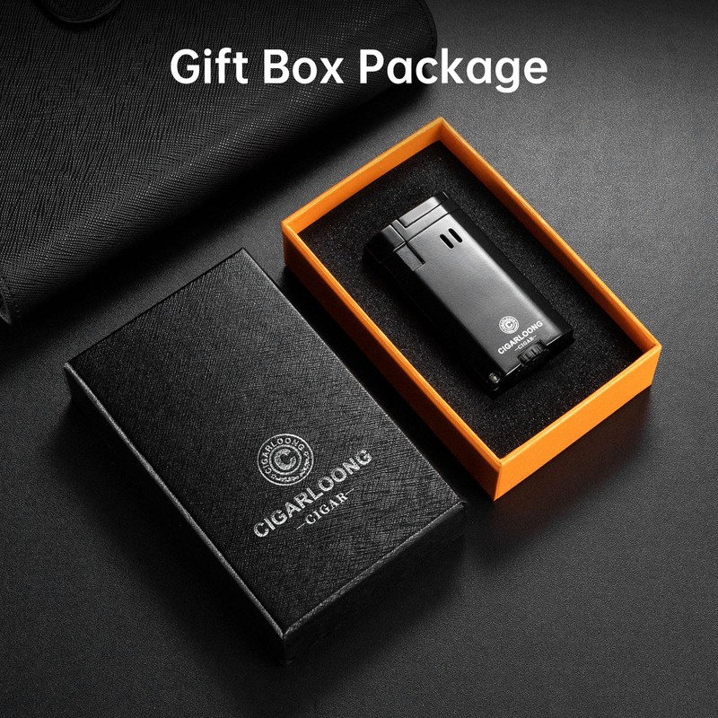 CIGARLOONG Cigar Torch Lighter,All in One Cigar Lighter Built-in Cigar