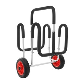 Transport Kayak Trolley Stand up Paddle Surfboard Trolley with Airless Wheels Foldable Carrier for 2 Stand up Paddle Boards and Surfboards Red