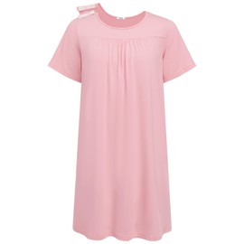 Deyeek Womens Hospital Gowns Adaptive Open Back Nightgowns for Women With Snaps Patient Gowns for Women Post Surgery Dresses XL Pink