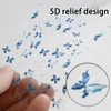 2 Blatt Nagelsticker Schmetterling Deko, Nail Sticker Selbstklebend mit 5D