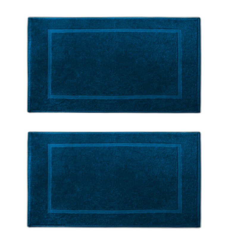 TEXTILESY 2 Piece 100% Cotton Bath Mats Luxury Terry Towelling