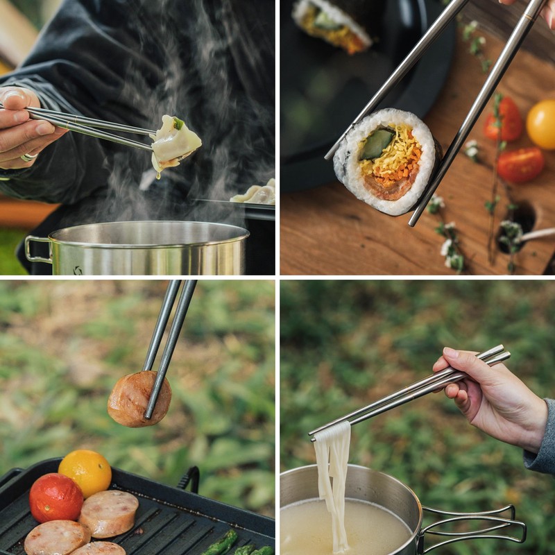 Thous Winds Titanium Chopsticks, Foldable Ultralight Chopsticks, Reusable Utensils for