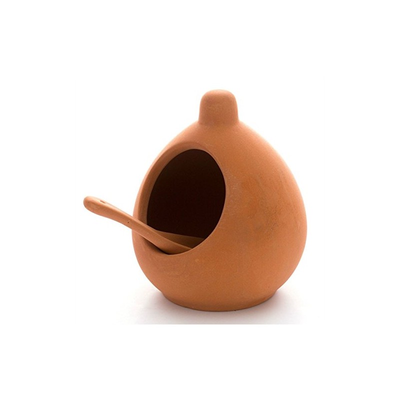 Terracotta Salt Pig & Spoon Set (Pack of 2)